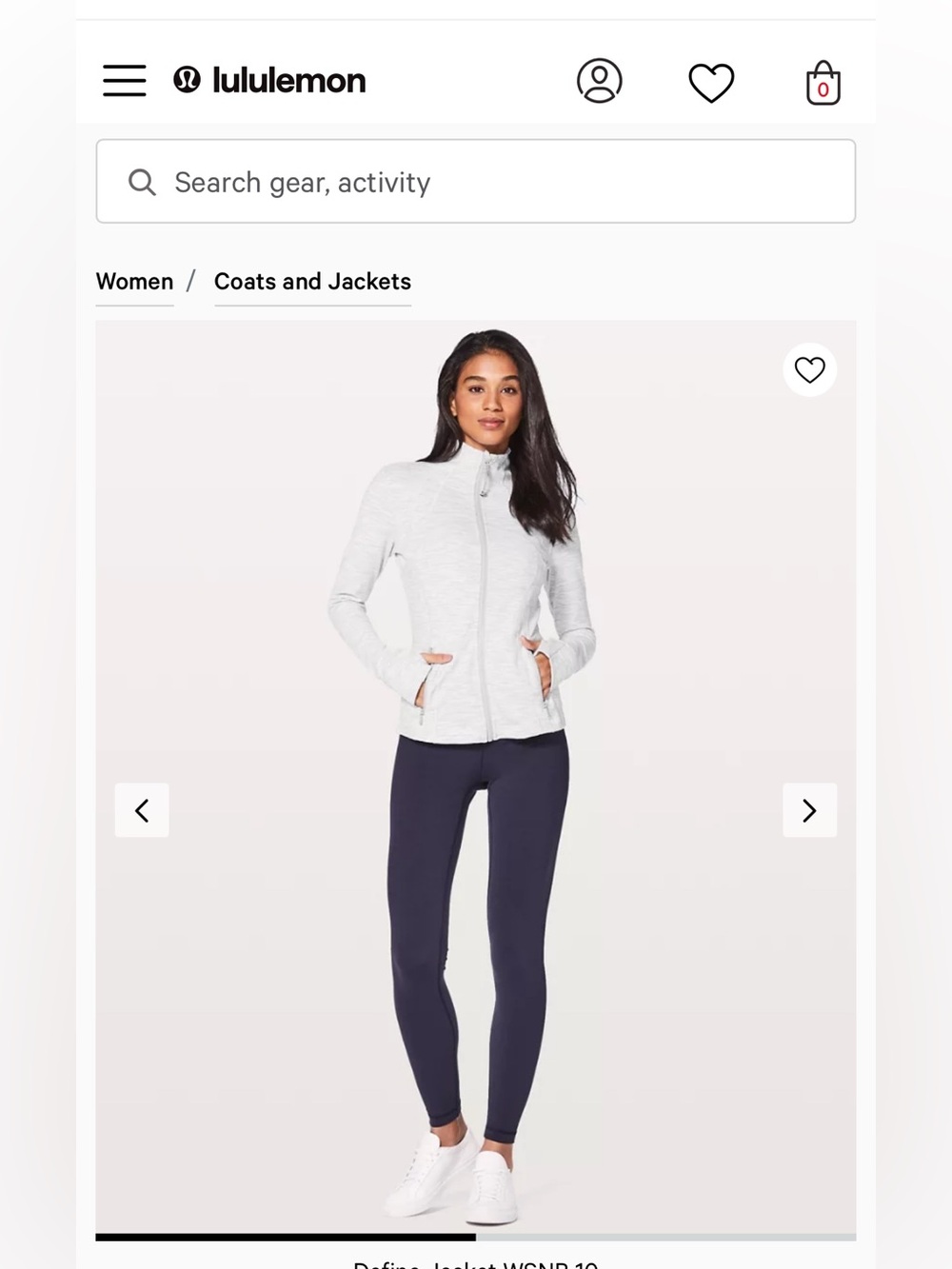 Lululemon Light Gray Women’s Define Jacket Full-Zip Jacket 16